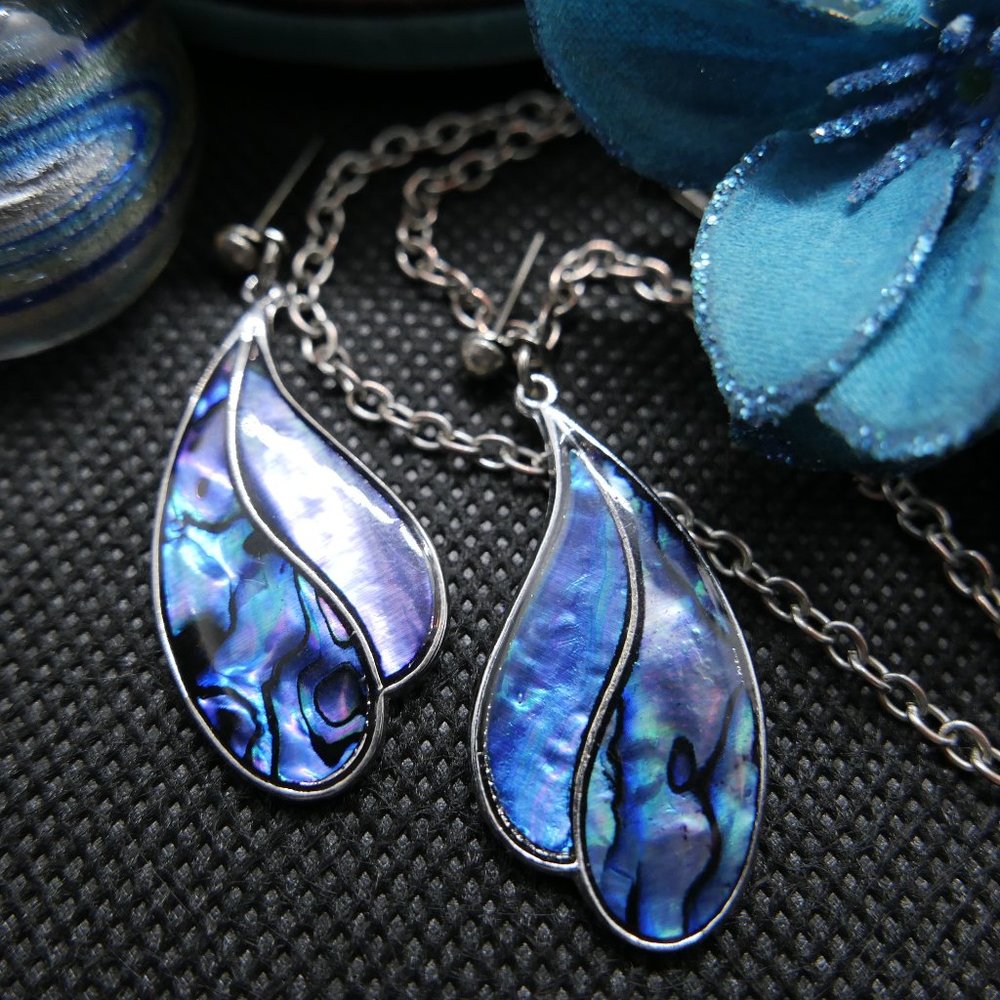 Enamel Blue Purple Earrings
